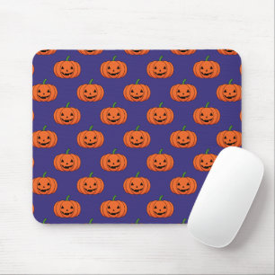 Jack-O'-Lantern Pumpkin Halloween Pattern Mouse Mat