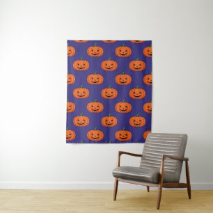 Jack-O'-Lantern Pumpkin Halloween Pattern Tapestry