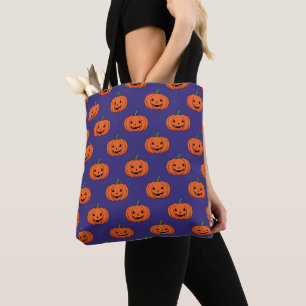 Jack-O'-Lantern Pumpkin Halloween Pattern Tote Bag