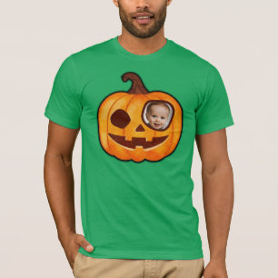 Jack o lantern pumpkin monster personalised photo T-Shirt