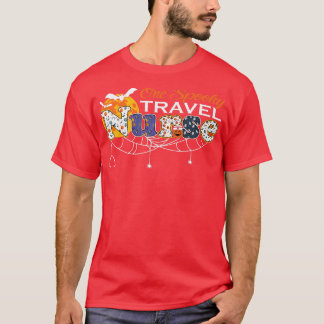 Jack O Lantern Pumpkin One Spooky Travel Nurse Hal T-Shirt