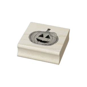 Jack O Lantern Pumpkin Patch Rubber Stamp