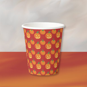 Jack-o-Lantern Pumpkin Pattern Halloween Paper Cup
