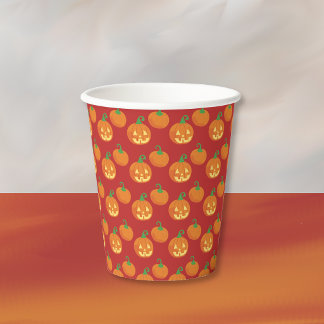 Jack-o-Lantern Pumpkin Pattern Halloween Paper Cup
