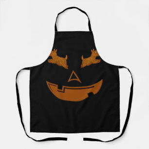 Jack O Lantern Pumpkin Scottie Dog Lover Halloween Apron