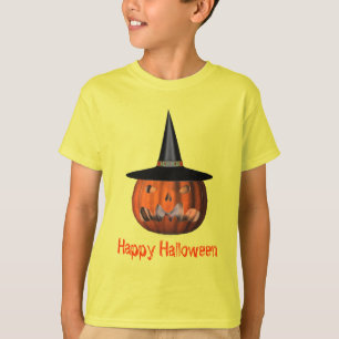 Jack O Lantern Pumpkin Witch Hat Halloween T-Shirt