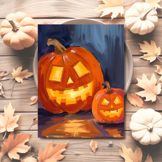Jack-O-Lantern Pumpkins Halloween Holiday Postcard (Creator Uploaded)