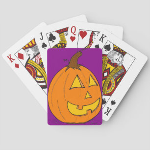 Jack o' Lantern Purple Playing Cards