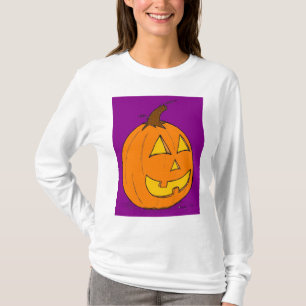 Jack o' Lantern Purple Womens Hooded Sweatshirt T-Shirt