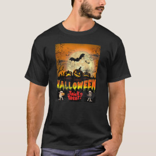 Jack O Lantern Scary Carved Pumpkin Cemetery Hallo T-Shirt