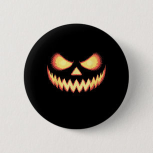 Jack O Lantern Scary Carved Pumpkin Face Halloween 6 Cm Round Badge