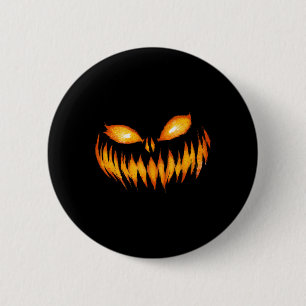 Jack O Lantern Scary Carved Pumpkin Face Halloween 6 Cm Round Badge