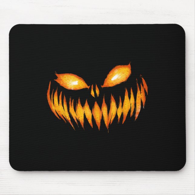 Jack O Lantern Scary Carved Pumpkin Face Halloween Mouse Mat (Front)