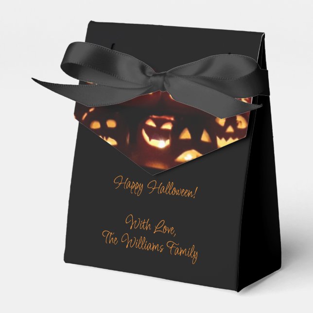  Jack-O'-Lantern scary carved pumpkins Halloween Favour Box (Front Side)