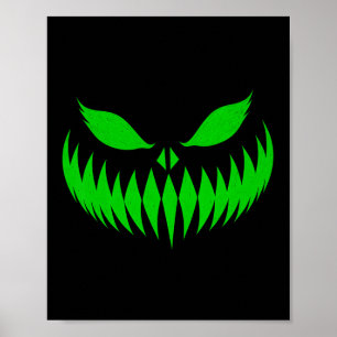 Jack O Lantern Scary Pumpkin Face Halloween Costum Poster