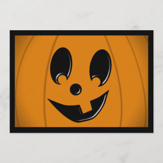 Jack-O-Lantern Silly Face with One Tooth Invitation