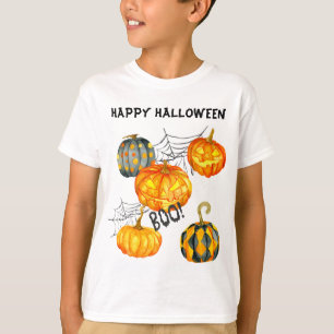 Jack o' Lantern Spider Web Halloween T-Shirt