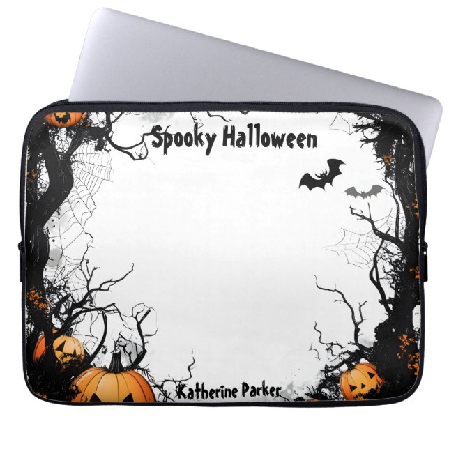 Jack O Lantern Spooky Halloween Laptop Sleeve (Front)