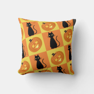 Jack-o’-lantern throw pillow