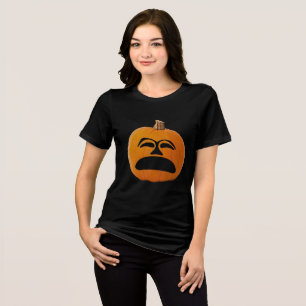Jack o' Lantern Unhappy Face, Halloween Pumpkin Tri-Blend Shirt