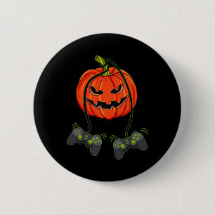 Jack O Lantern Video Gamer Controllers Halloween B 6 Cm Round Badge