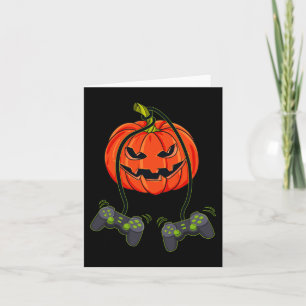 Jack O Lantern Video Gamer Controllers Halloween B Card