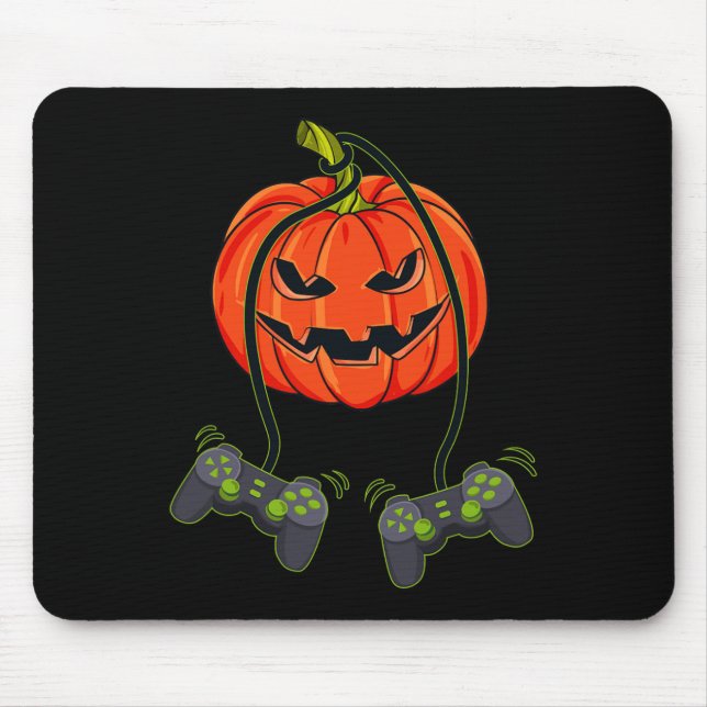 Jack O Lantern Video Gamer Controllers Halloween B Mouse Mat (Front)