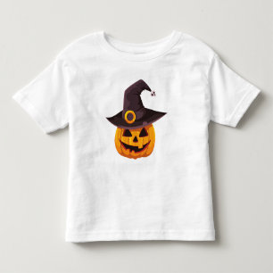 Jack-O-Lantern Wearing a Witches Hat Toddler T-Shirt
