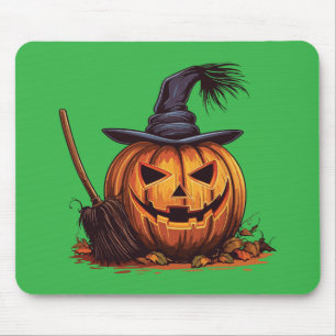 Jack O’ Lantern Witch – Classic Pumpkin Halloween Mouse Mat