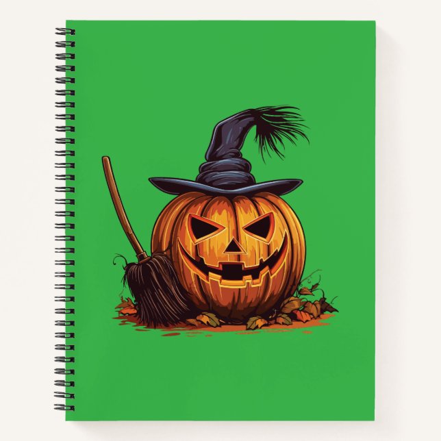 Jack O’ Lantern Witch – Classic Pumpkin Halloween Notebook (Front)