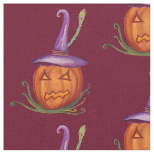 Jack-O-Lantern Witch Hat Fabric