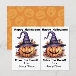 Jack o' Lantern Witch School Party Halloween Card