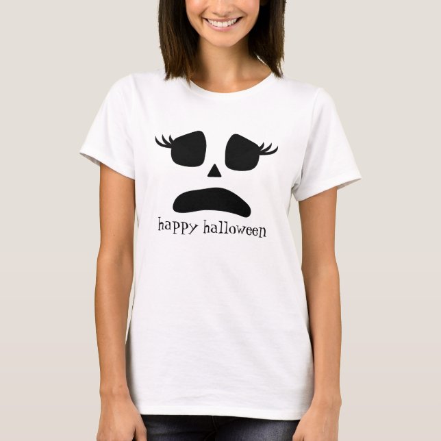 jack o lantern women's pumpkin face halloween  T-Shirt (Front)