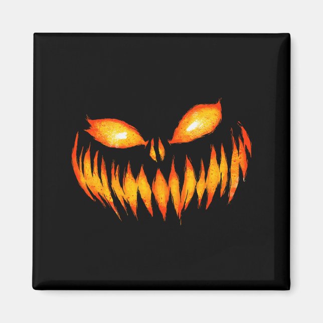 Jack O Lantern Y Carved Pumpkin Face Halloween Cos Magnet (Front)