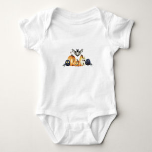Jack o Lanterns and Bat Halloween T-Shirt Baby Bodysuit