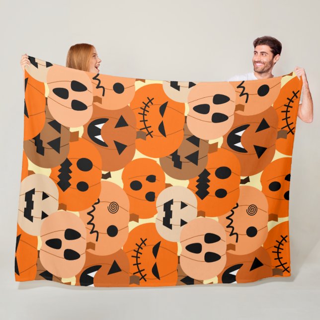 Jack-o-Lanterns Fleece Blanket (In Situ)