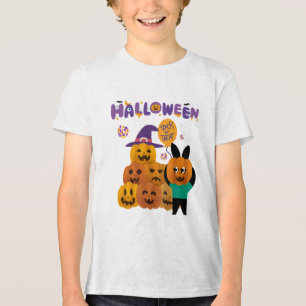 Jack O Lanterns Kids Halloween Tri-Blend Shirt