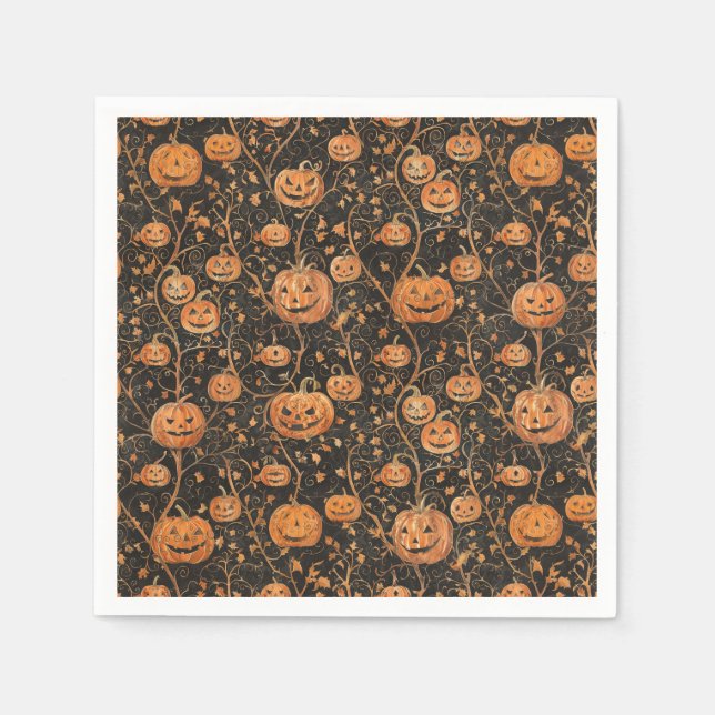 Jack-o-Lanterns on the Vine Napkin (Front)