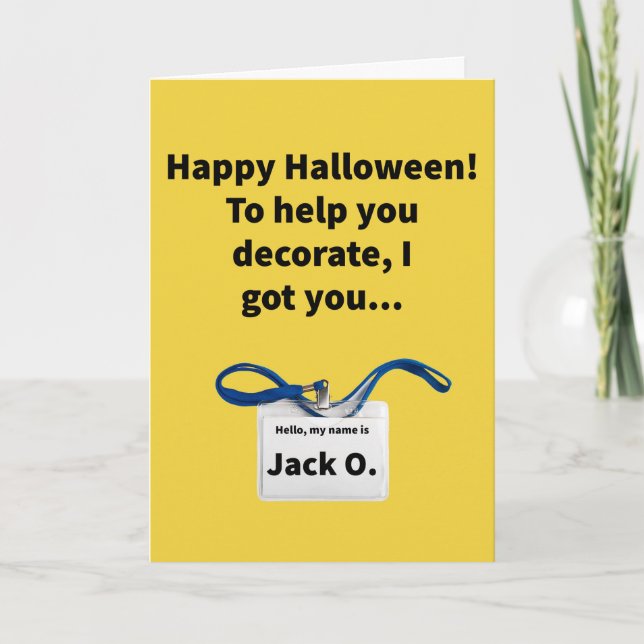 Jack O. Lanyard - Halloween Card (Front)