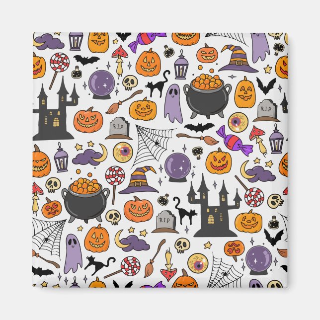 Jack O Latern pumpkin patch, garden orange carving Magnet (Front)