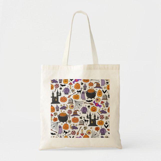 Jack O Latern pumpkin patch, garden orange carving Tote Bag (Front)