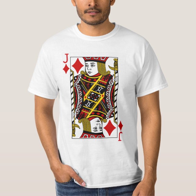 Jack Of Diamonds Playing Card T-Shirt (Front)