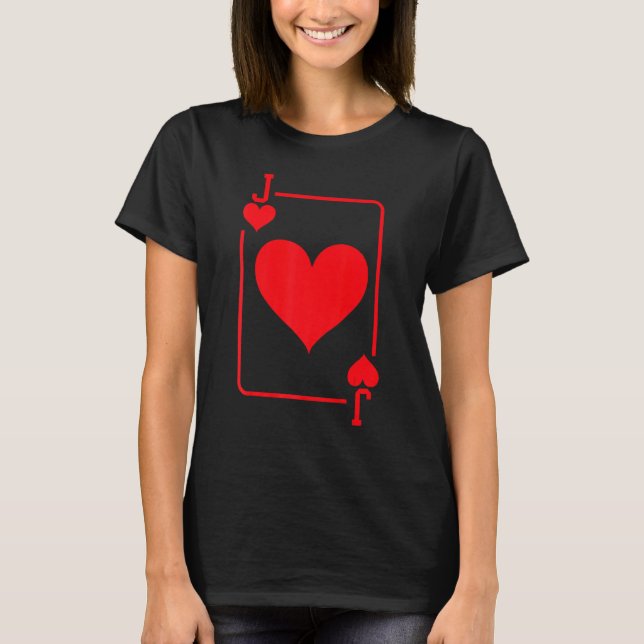 Jack Of Hearts Playing Card Halloween Costume Red T-Shirt (Front)