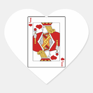 Jack of Hearts Playing Card Heart Sticker