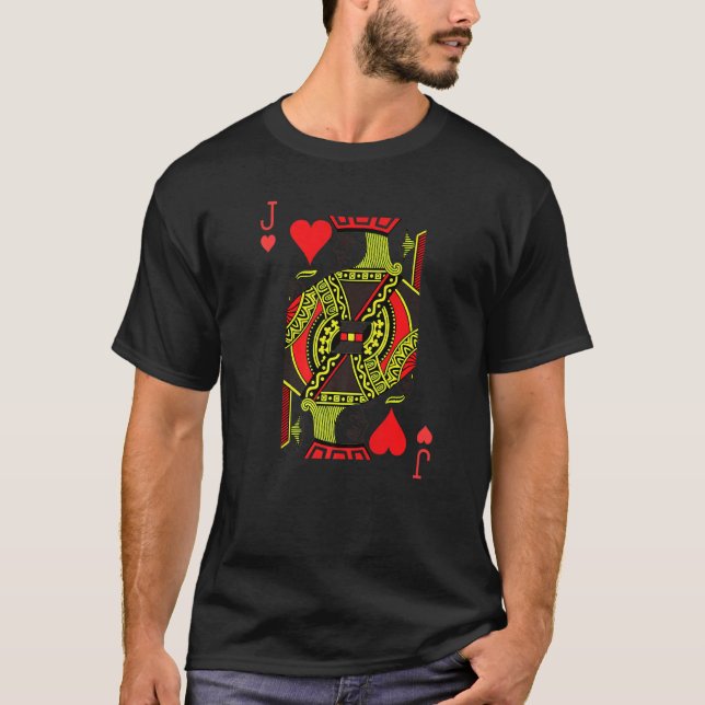 Jack Of Hearts Playing Cards Halloween Deck Of Car T-Shirt (Front)