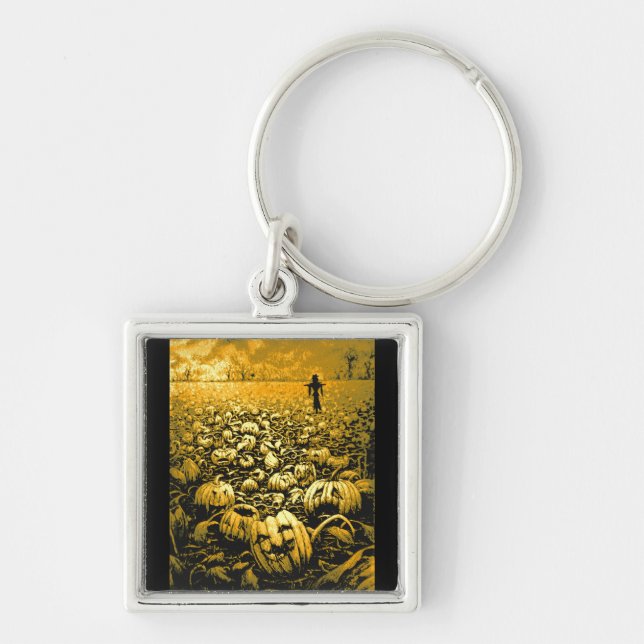 Jack O'Lantern Graveyard Key Ring (Front)