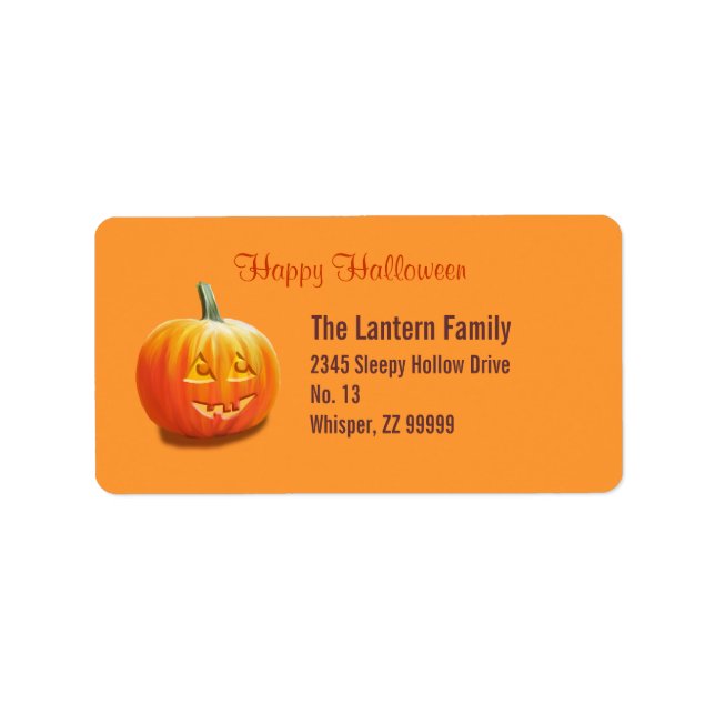 Jack O'Lantern Halloween Address Label (Front)