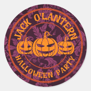 Jack O'Lantern Halloween Party Classic Round Sticker