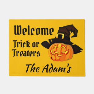Jack O'Lantern Halloween Welcome Trick or Treaters Doormat
