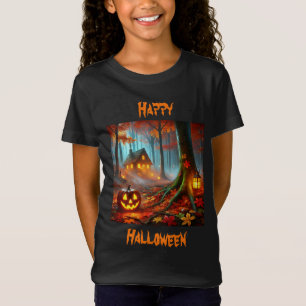 Jack O'Lantern in Spooky Forest on Halloween T-Shirt